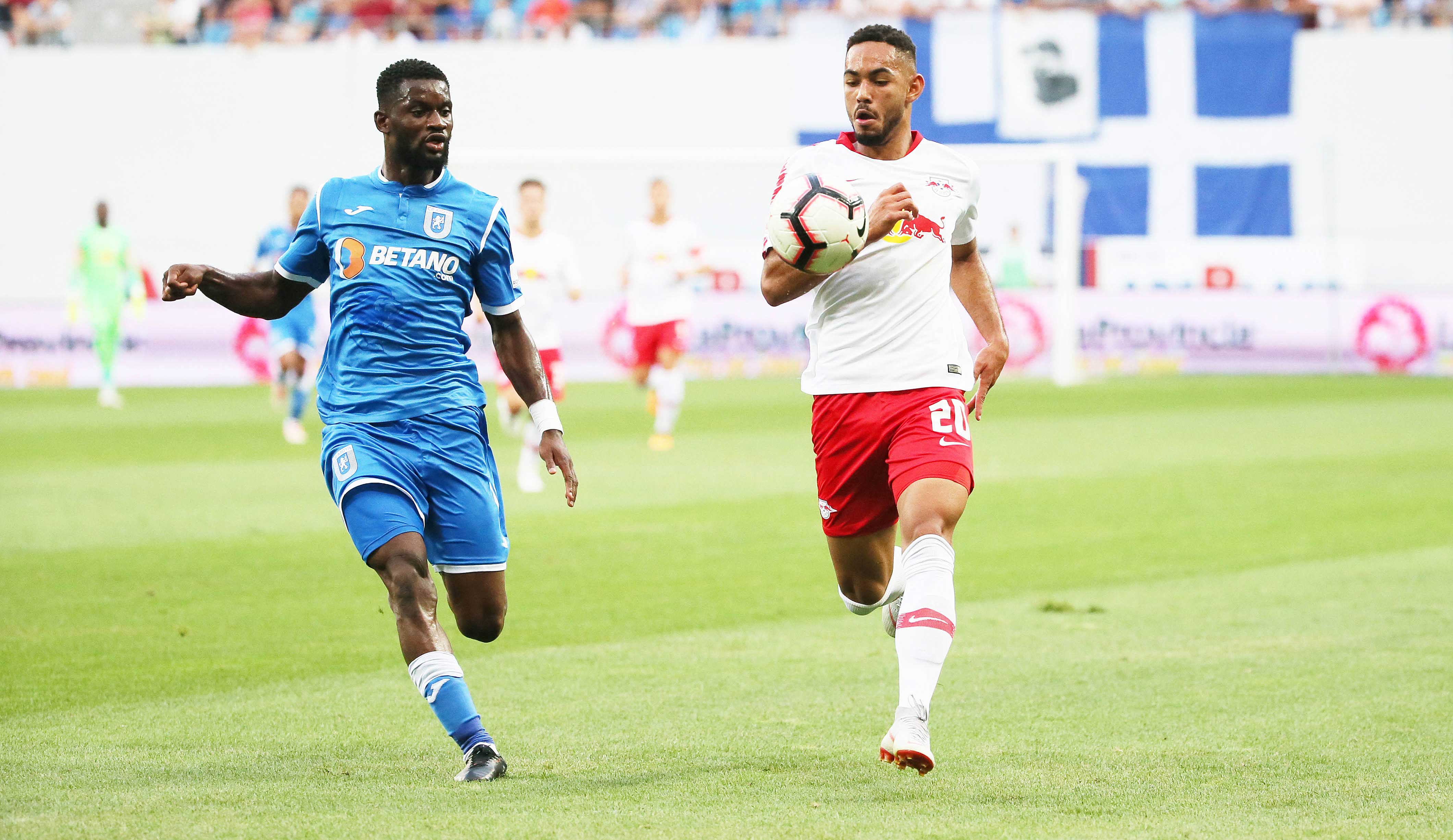 Isaac Donkor traf mit CS Universitatea Craiova im Sommer 2018 in der Qualifikation zur Europa League auf RB Leipzig.