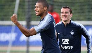 Kylian Mbappe im Training mit Griezmann