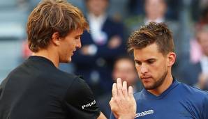 Zuletzt hat man sich in Madrid gesehen: Alexander Zverev und Dominic Thiem