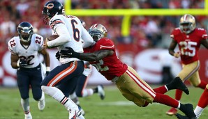 Jay Cutler (l.) führte die Bears zum Sieg gegen die 49ers