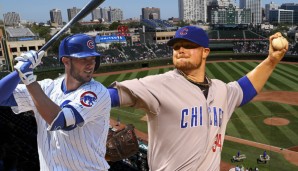 Kris Bryant (l.) und Jon Lester - führen sie die Cubs in die Playoffs?