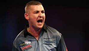 Nathan Aspinall besiegte im Viertelfinale der Darts-WM Brendan Dolan.