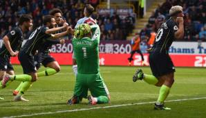 Sergio Agüero sorgte mit seinem 20. Saisontor für den Sieg der Citizens in Burnley.