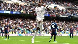 Platz 3: Vinicius Jr (Real Madrid), Position: LF - Gesamtwertung: 79 - Potenzial: 92 - Steigerung: +13