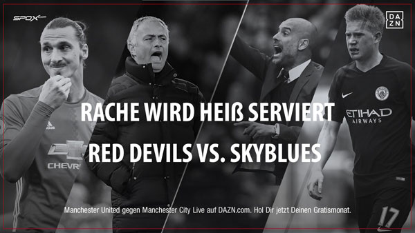 Manchester United und Manchester City treffen im League Cup aufeinander - live auf DAZN