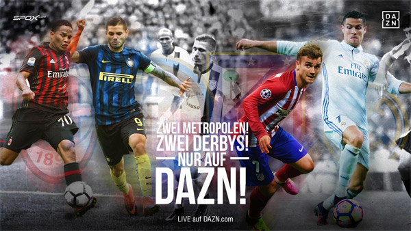 Mailand und Madrid: Zwei Metropolen, zwei Derbys. Nur live auf DAZN!