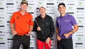 Marcel Siem (l.) und Franz Beckenbauer waren beim Auftakt in Eichenried dabei