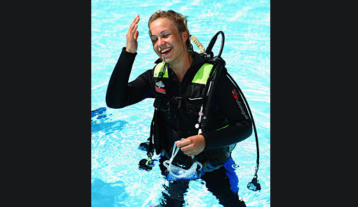 Magdalena Neuner auf Tauchgang in Fuerteventura