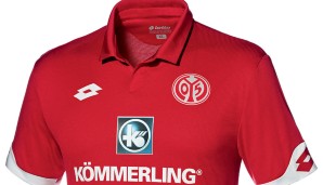 1. FSV MAINZ 05: In Mainz mag man es schlicht. Das Rot und die weißen Ärmelchen sind bekannt, der Kragen ist neu.