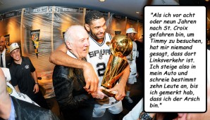 "Als ich vor acht oder neun Jahren nach St. Croix gefahren bin, um Timmy zu besuchen, hat mir niemand gesagt, dass dort Linksverkehr ist. Ich steige also in mein Auto und schreie bestimmt zehn Leute an, bis ich gemerkt hab, dass ich der Arsch bin."