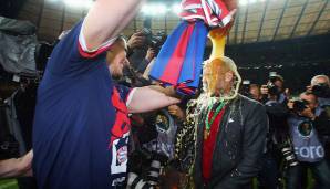 DFB-Pokal, Finale 2013/14, Borussia Dortmund - FC Bayern 0:2 n.V. In einer hitzigen Partie machten die Bayern in der Verlängerung den Sack zu und schossen sich, in Person von Müller und Robben, zum Double in Guardiolas erster Saison als Cheftrainer.