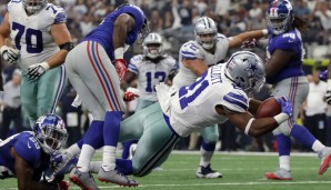 Platz 8: Ezekiel Elliott: Der beliebteste Spieler von America's Team! Zeke führt die Liga bei den Rushing Yards an und ist bereits jetzt Fanliebling