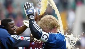 Samuel Kuffour und Oliver Kahn holten gemeinsam sechs Titel mit den Bayern. Zum Titan kommen wir später nochmal...