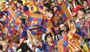 Diesem Fan-Auflauf können und dürfen die Barca-Unterstützer natürlich in Nichts nachstehen