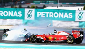 Sebastian Vettel drehte beim Start Nico Rosberg um