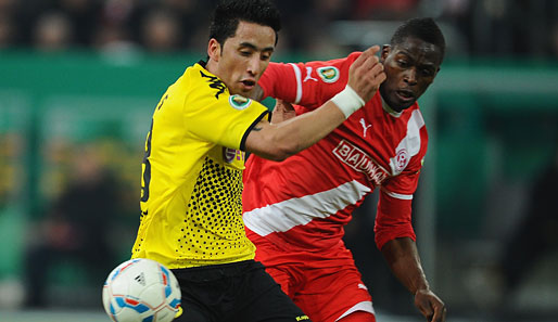 Assani Lukimya (r.) wechselte 2010 von Jena zu Fortuna Düsseldorf