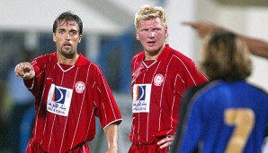 Seine aktive Karriere ließ Gabriel Batistuta (l.) in Katar ausklingen - mit Stefan Effenberg