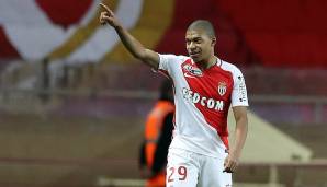 10. Platz: AS Monaco - 21 Spieler (im Bild: Kylian Mbappe)