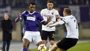 Platz 24 - Österreichische Bundesliga: 54,1% (l. im Bild: Abdullahi von Austria Wien)