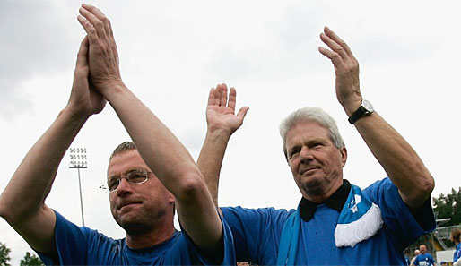 Ralf Rangnick (l.) und Dietmar Hopp - die Väter des Hoffenheimer Erfolgs