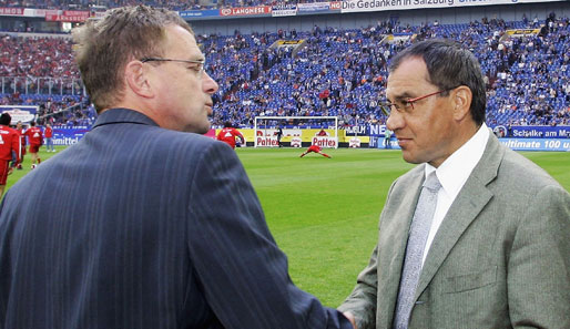 Ablösung auf Schalke: Übernimmt Ralf Rangnick (l.) für Felix Magath?