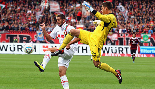 Club-Keeper Patrick Rakovsky (r.) hat sich im Abschlusstraining den Finger gebrochen