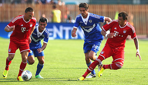 Erster wirklicher Test: Franck Ribery (l.) und Mario Mandzukic trafen auf Brescia Calcio