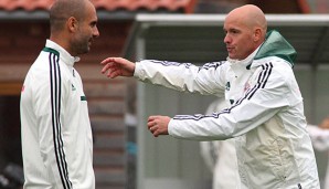 Cheftrainer auf Zeit: Erik ten Hag im Gespräch mit Josep Guardiola