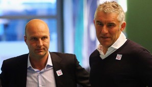 Dirk Dufner (l.) und Mirko Slomka (r.) arbeiteten nur knapp acht Monate zusammen