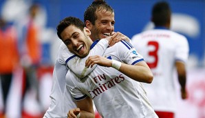 Hamburgs Spielmacher: Hakan Calhanoglu (l.) und Rafael van der Vaart