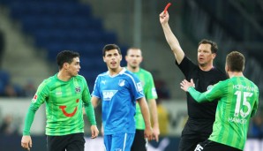 Manuel Schmiedebach musste in der Partie gegen Hoffenheim mit Rot vom Platz