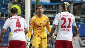 Rene Adler (M.) verdrängt in Leverkusen Jaroslav Drobny auf die Bank