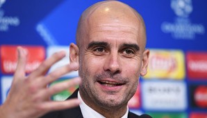 Pep Guardiola bei der Pressekonferenz in Turin