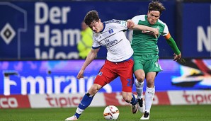 Michael Gregoritsch (l.) brachte den HSV mit seinem Treffer auf die Siegerstraße