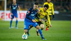 Florian Grillitsch im Duell mit Dortmunds Shinji Kagawa