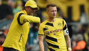 Jürgen Klopp gibt Marco Reus taktische Anweisungen.