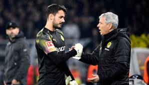 Dieses Bild wird es in den nächsten Wochen beim BVB wohl nicht mehr geben: Bürki und Favre beim Handschlag.