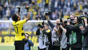 PLATZ 7 - PIERRE-EMERICK AUBAMEYANG (Borussia Dortmund): 31 Tore in der Saison 2016/17. Bis zu dieser Saison war er der erfolgreichste ausländische Torschütze der Bundesliga-Historie. Die Tore des Gabuners reichten aber nicht, um die Bayern zu schlagen.