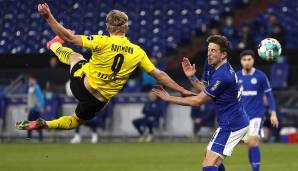 Ein Sensations-Tor im Derby: Erling Haaland traf gegen Schalke 04 per Seitfallzieher zum 2:0 für den BVB.