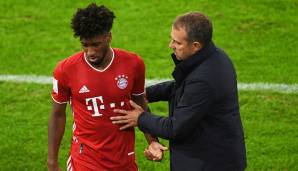 Kingsley Coman (li.) und Trainer Hansi Flick sind Kandidaten für einen möglichen Abschied vom FC Bayern München.