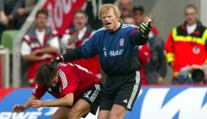 Der Vorfall im September 2002: Oliver Kahn packt Thomas Brdaric am Nacken.