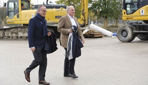 Uli Hoeneß und Karl-Heinz Rummenigge bei der Grundsteinlegung des neuen Nachwuchsleistungszentrums