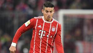 James Rodriguez im Ballbesitz für die Bayern