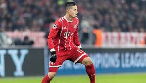 James Rodriguez am Ball für den FC Bayern München