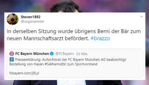 Gratulation natürlich auch an Ex-Maskottchen Berni an dieser Stelle.