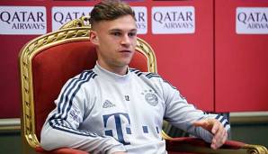 Joshua Kimmich beim Pressetalk im Trainingslager des FC Bayern München in Doha/Katar.