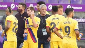 Quique Setien (M.) will mit Barca den Einzug ins Viertelfinale schaffen.