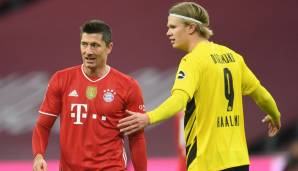 Robert Lewandowski und Erling Haaland gehören derzeit zu den besten Stürmern der Bundesliga.