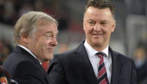 Bayerns ehemaliger Co-Trainer Hermann Gerland (l.) mit Louis van Gaal.