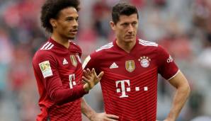 Leroy Sane (l.) und Robert Lewandowski vom FC Bayern München.